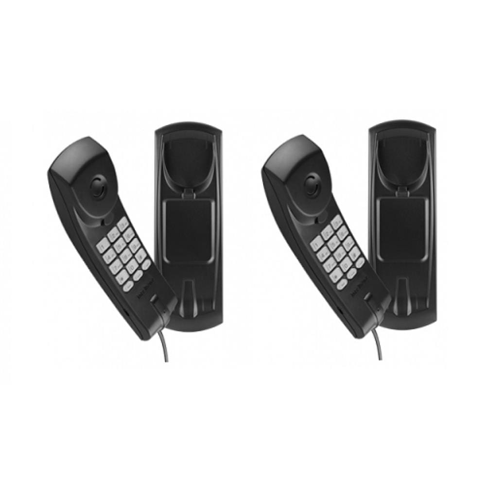 Kit 02 Telefones Com Fio Gôndola Preto TC 20 Intelbras