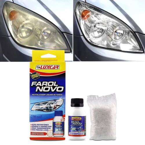Revitalizador Líquido Farol Novo Luxcar 50ml para Lentes Foscas e Amareladas Menor preço em Revitalizador Líquido Farol Novo Luxcar 50ml para Lentes Foscas e Amareladas