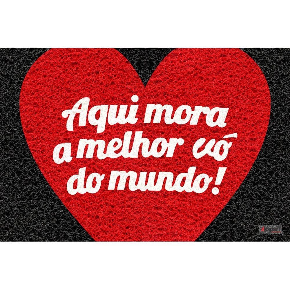 Tapete Capacho Personalizado - Melhor vó do mundo 60x40