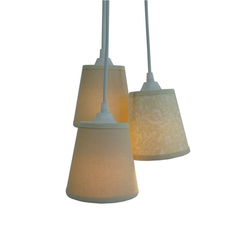 Lustre Pendente Cacho Trio Bege