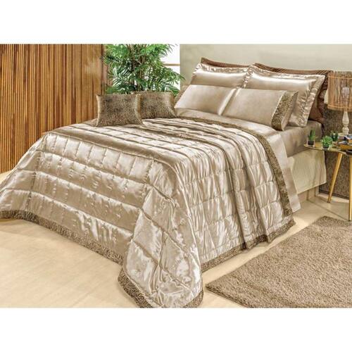 Kit Cobre Leito Safari Casal King 9 Pçs Cetim Seda Prata Menor preço em Kit Cobre Leito Safari Casal King 9 Pçs Cetim Seda Prata