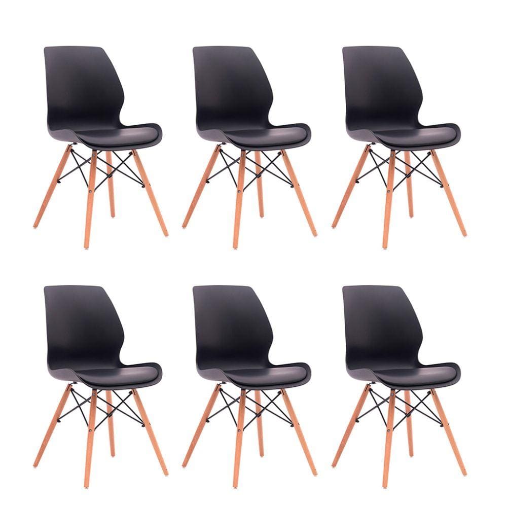 Conjunto com 6 Cadeiras Eames Premium Rubi