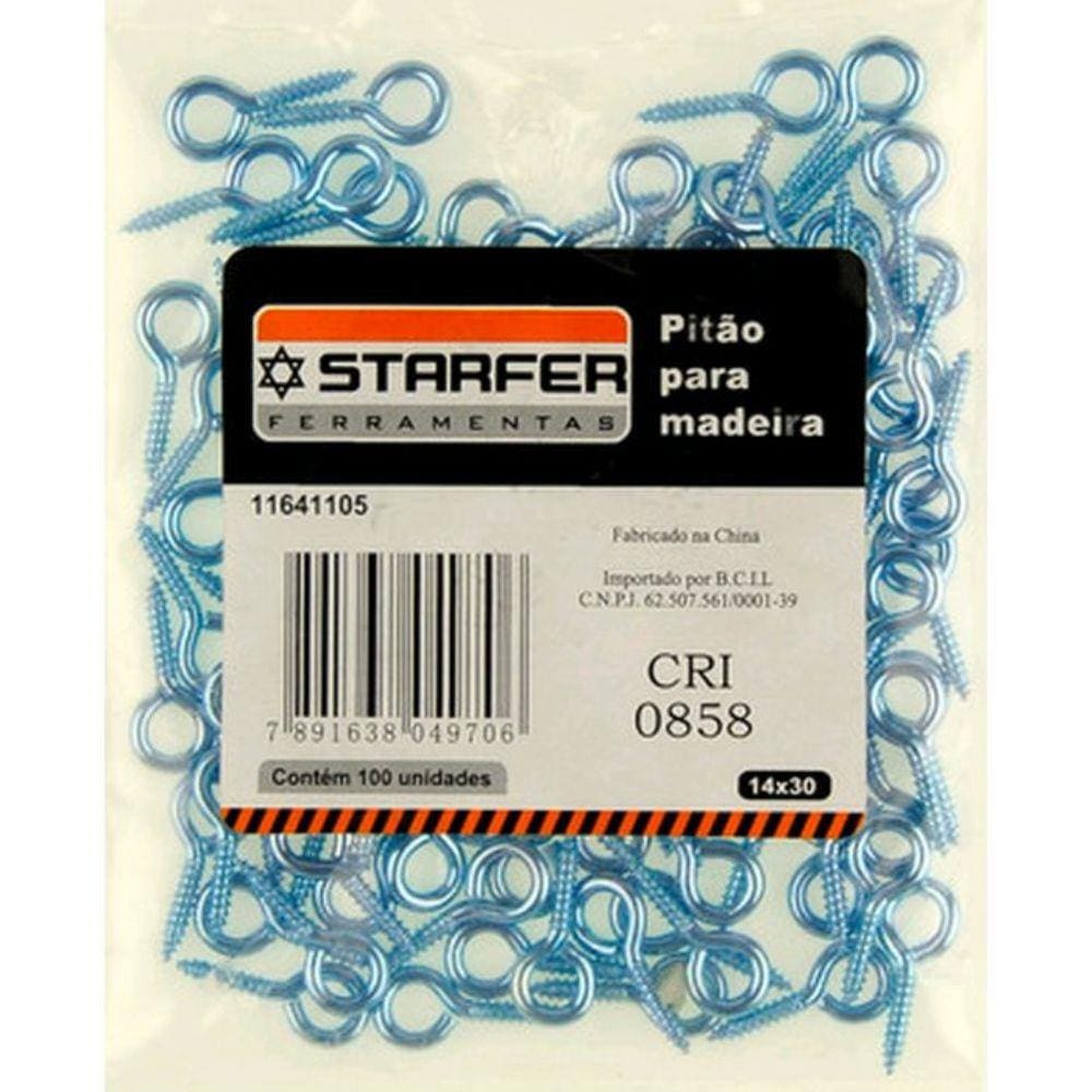 Pitão Para Madeira 14x30 Starfer Pacote Com 100 Peças