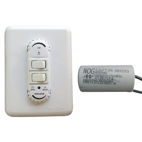 Interruptor Controle Parede Ventilador Latina 220v Capacitor Menor preço em Interruptor Controle Parede Ventilador Latina 220v Capacitor