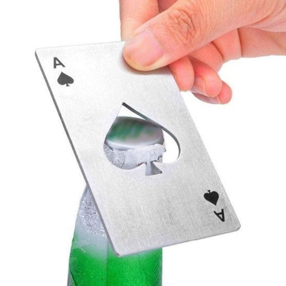 Abridor De Garrafas De Metal Carta Baralho