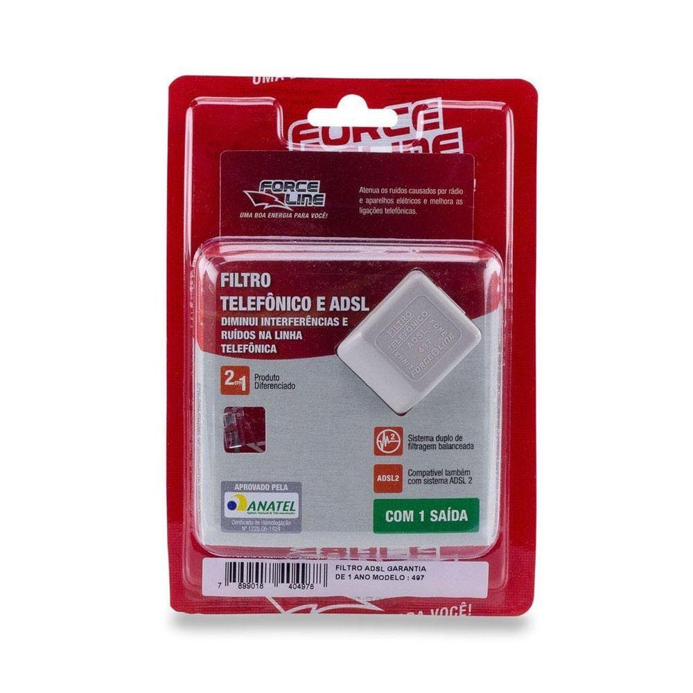 Filtro Telefônico Adsl 497 Force Line