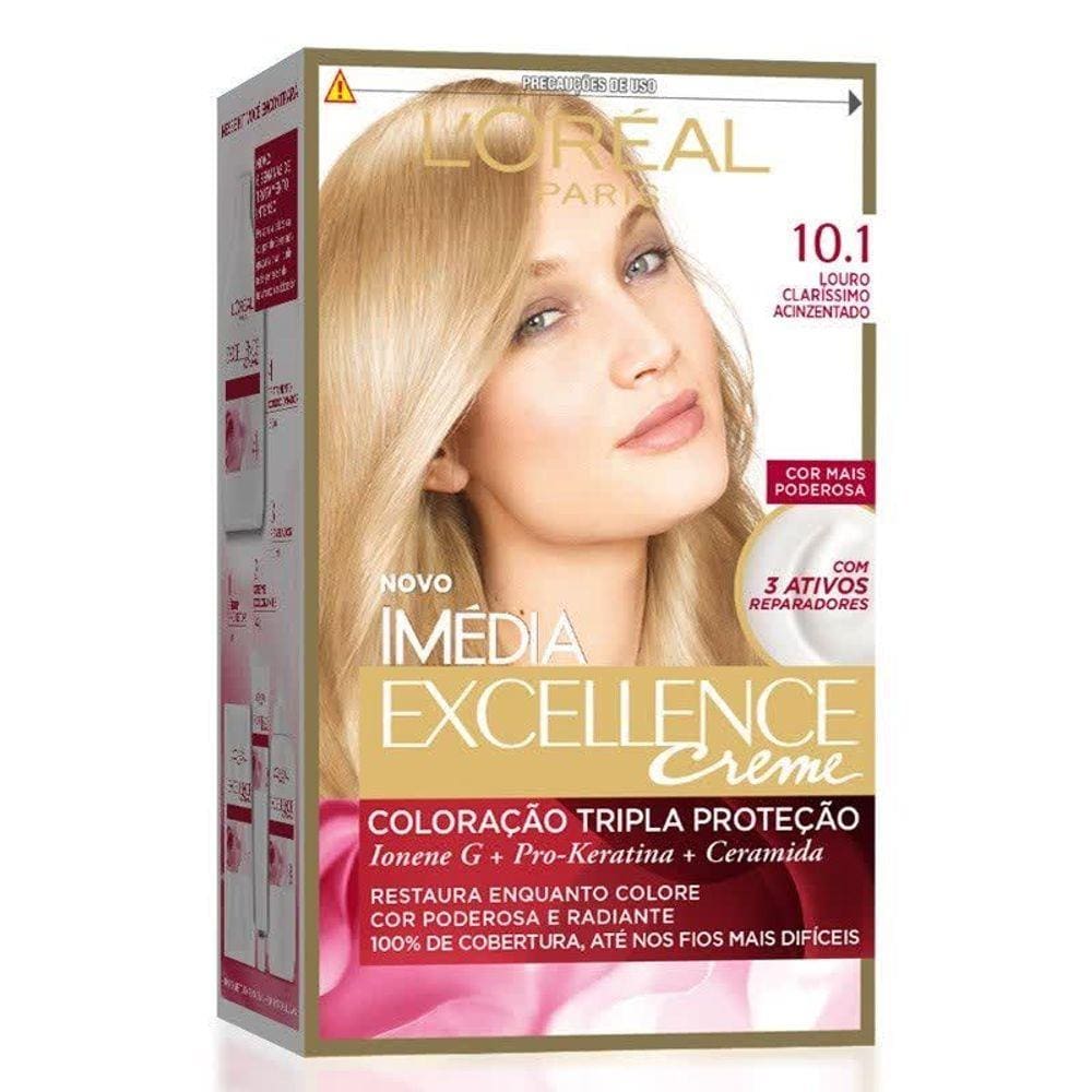 Kit Tintura Imédia Excellence Louro Claríssimo Acinzentado 10.1