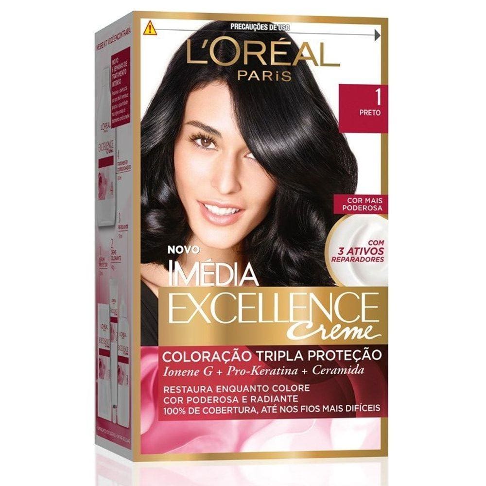 Kit Tintura Imédia Excellence L`Oréal Preto 1