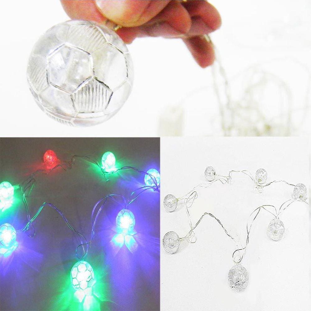 Luminaria Bola 20 Leds Varal Futebol Natal Colorido Decoracao