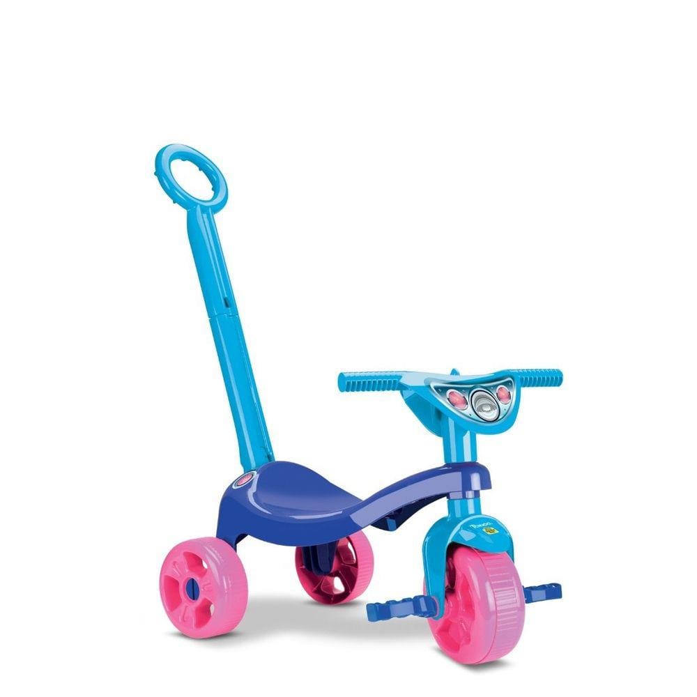 Triciclo Infantil Tchuco Ice Azul Com Haste - Samba Toys