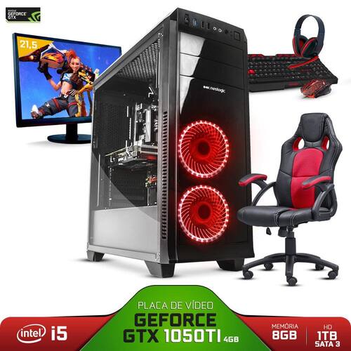 Pc Gamer Completo Smart Pc SMT81072 i5 8GB (Geforce gtx 1050TI 4GB) 1TB +  Cadeira Gamer