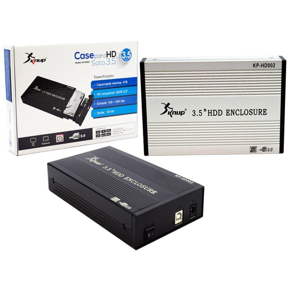 Case 3.5 Hd Sata Usb 2.0 Para Pc E Notebook Kp-Hd002