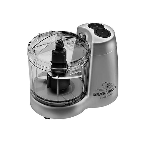 Mini Processador Black Decker HC32P 120W 2 Velocidades Trava de Seguraça Lamina em Inox Prata - 220V Menor preço em Mini Processador Black Decker HC32P 120W 2 Velocidades Trava de Seguraça Lamina em Inox Prata - 220V
