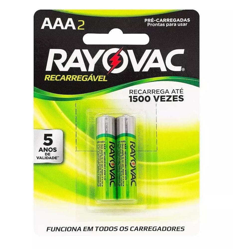 Pilha recarregável palito aaa rayovac