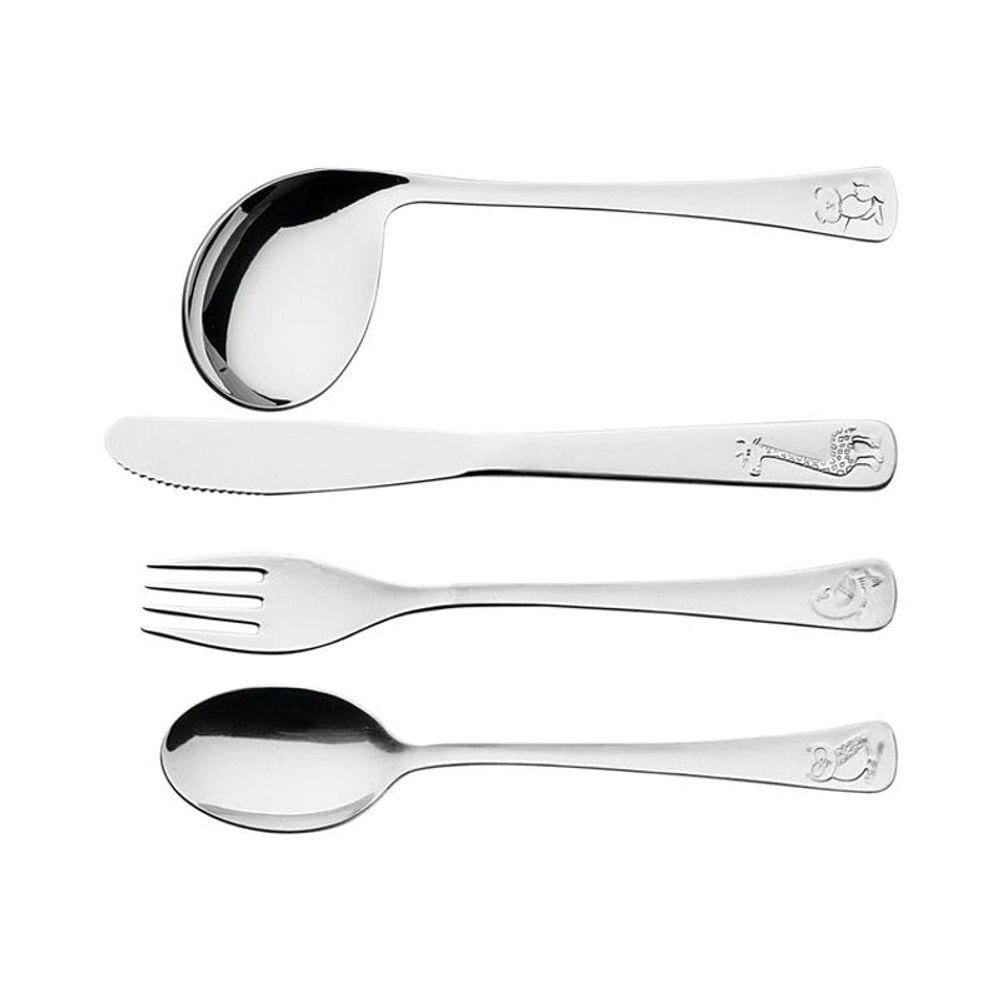 Jogo De Talheres Infantil Aço Inox Baby 4 Peças Tramontina