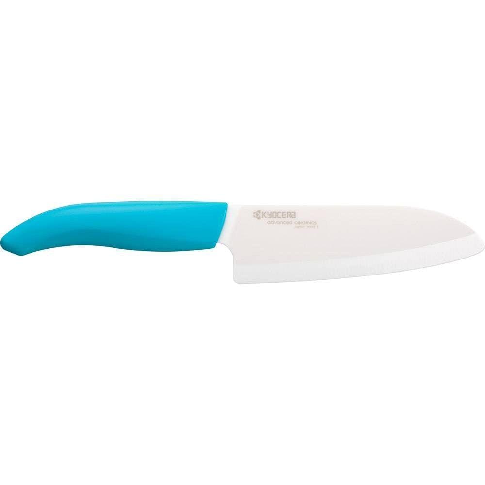 Faca Ceramica Branca 5.5” Santoku Cabo  Azul