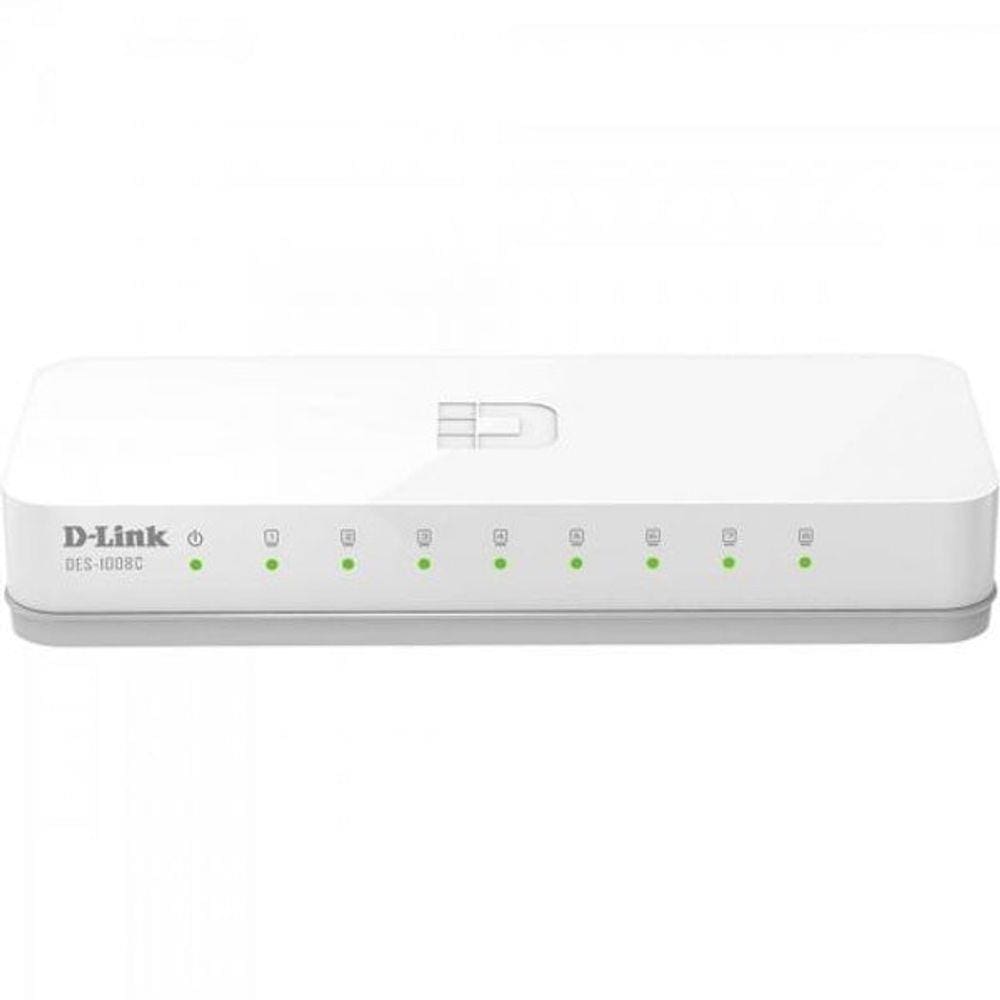 Switch Fast 8 Portas 100Mbps DES-1008C Branco D-LINK