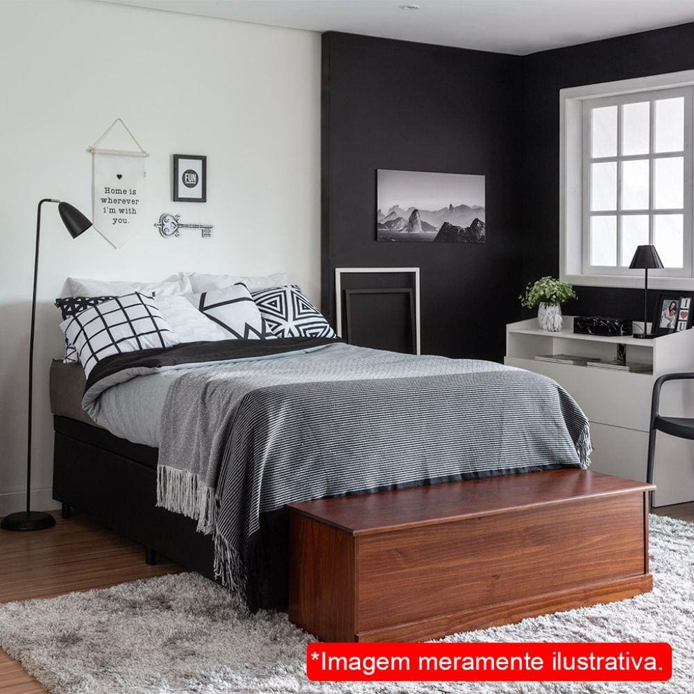 Base para Cama Box Solteiro Palermo (28x88x188) Escura