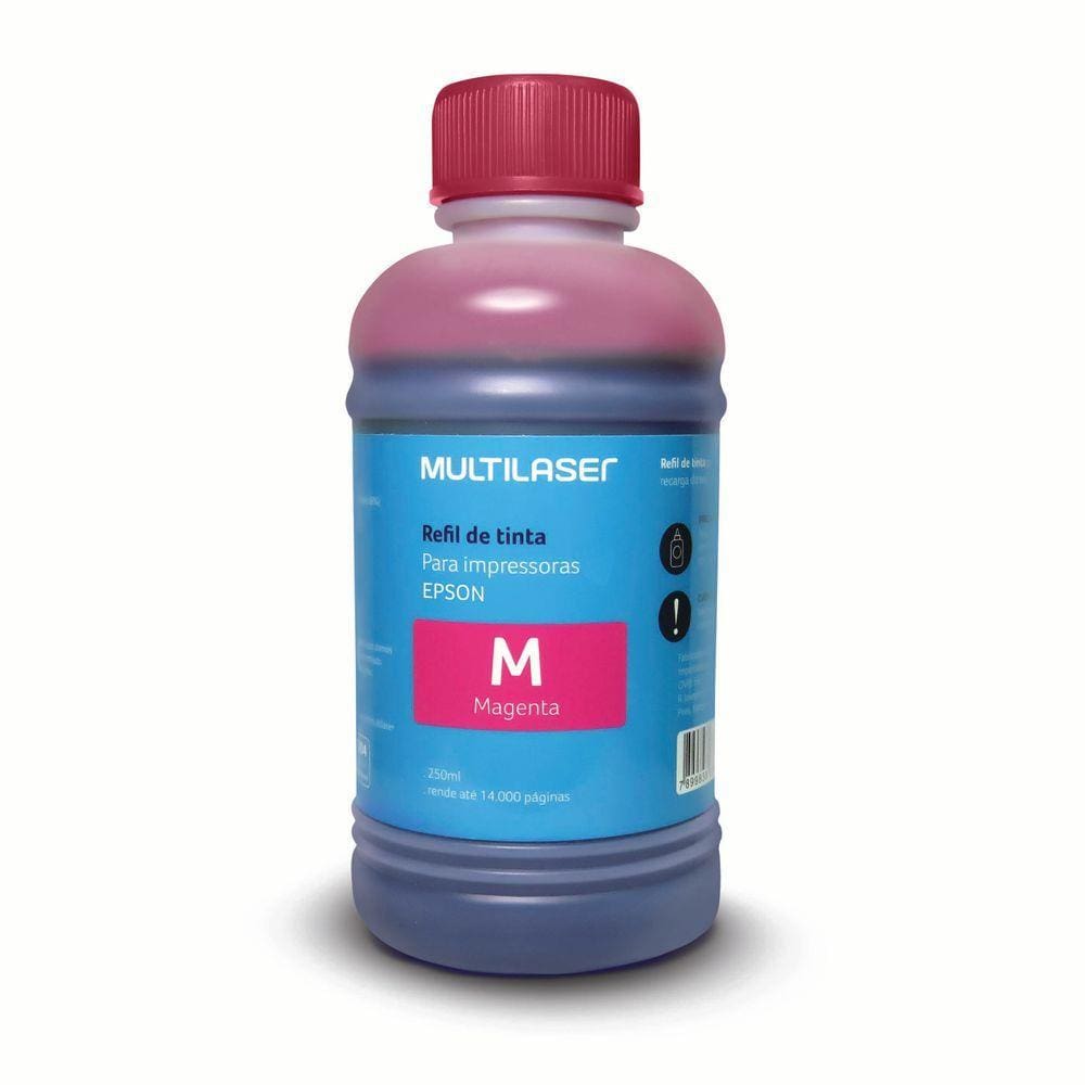 Refil de tinta para impressoras EPSON 250ml Magenta Multilaser - RF015