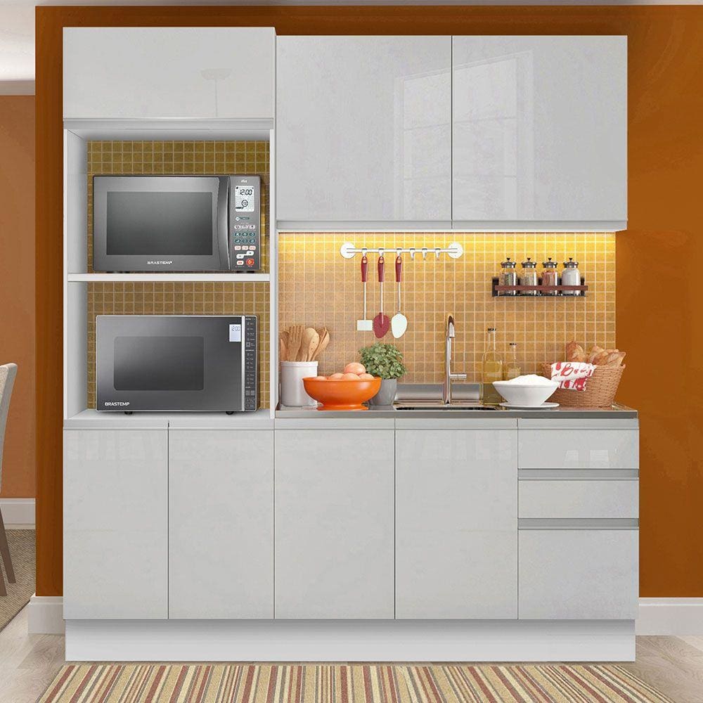 Cozinha Compacta Madesa 100% MDF Acordes 8 Portas