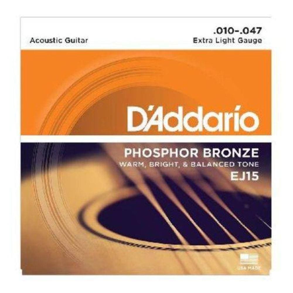 Encordoamento para violão aço ej15 extra ligth bronze