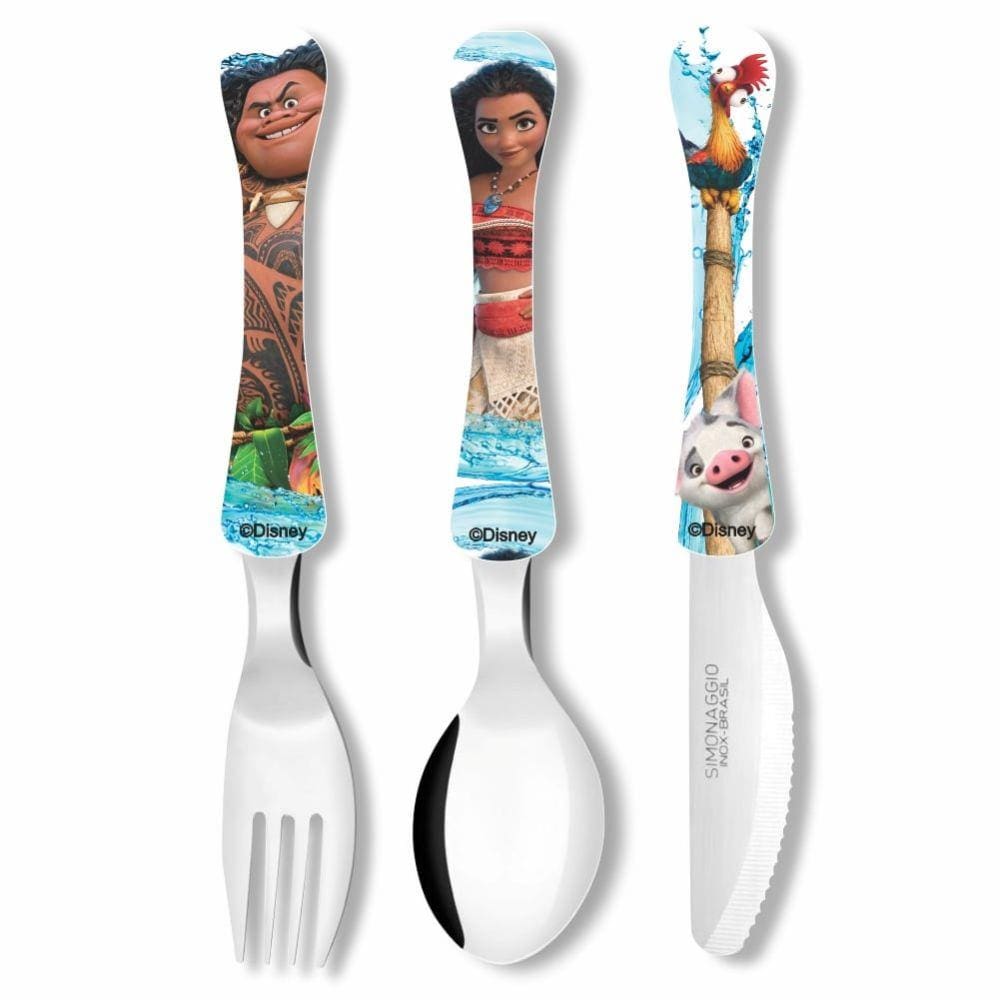 Jogo de Talheres infantil Disney Kids Simonaggio 3 peças - Moana