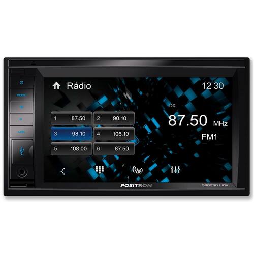 Menor preço em Central Multimídia Pósitron SP8230 2DIN com Tela LCD 6,2” Entrada USB, Bluetooth e Equalização 