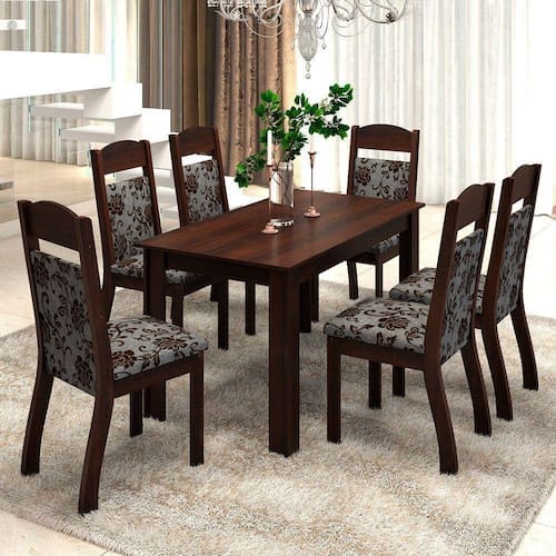 Mesa de Jantar 6 Lugares Olivia Zara Ameixa/Cobre - Viero Móveis Menor preço em Mesa de Jantar 6 Lugares Olivia Zara Ameixa/Cobre - Viero Móveis