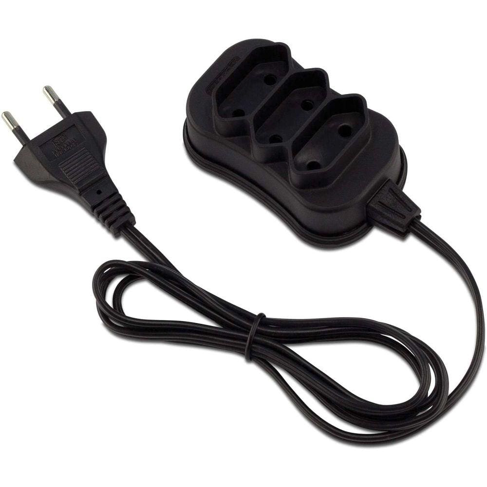 Extensao Eletrica Bipolar 3M 3 Entradas Preta Force Line
