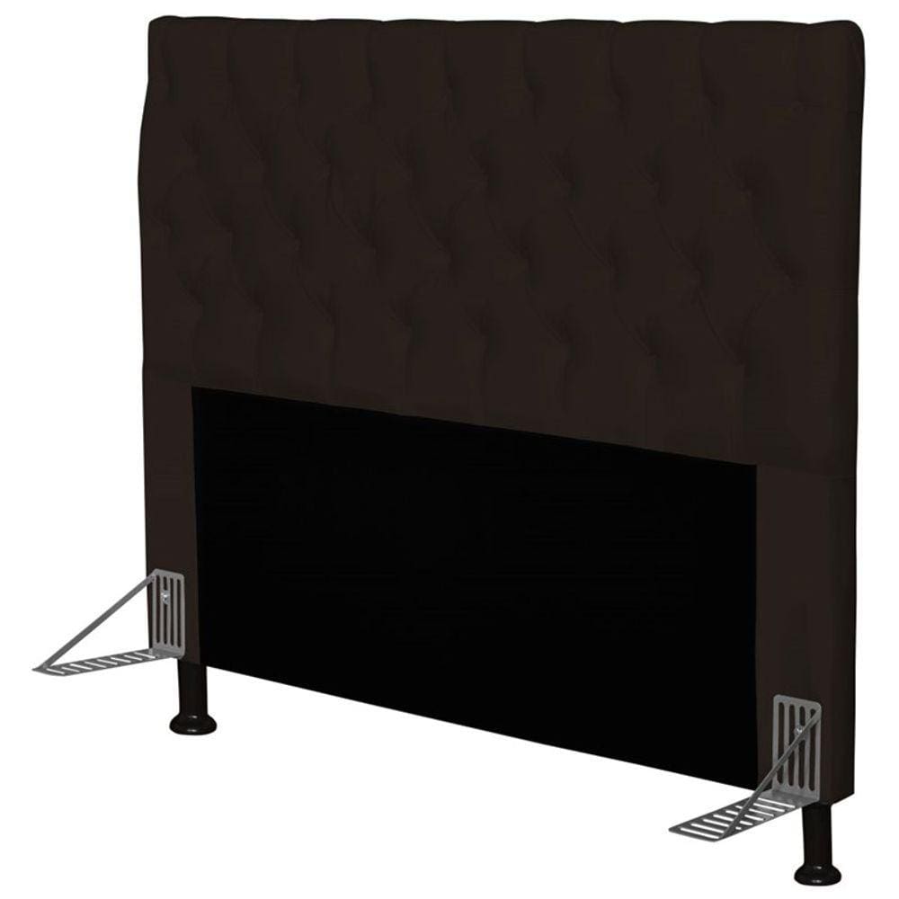 Cabeceira Cama Box Casal 160cm Cristal Corino Marrom - JS Móveis