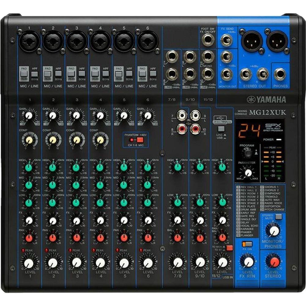 Mesa de Som MG12XUK YAMAHA amplificador áudio estúdio shows