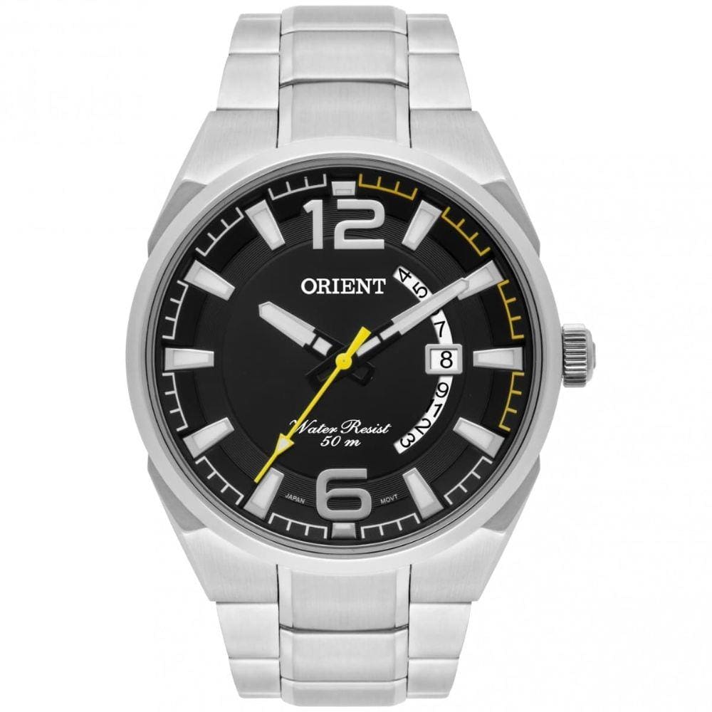 Relogio masculino Orient prata com data MBSS1336 P2SX
