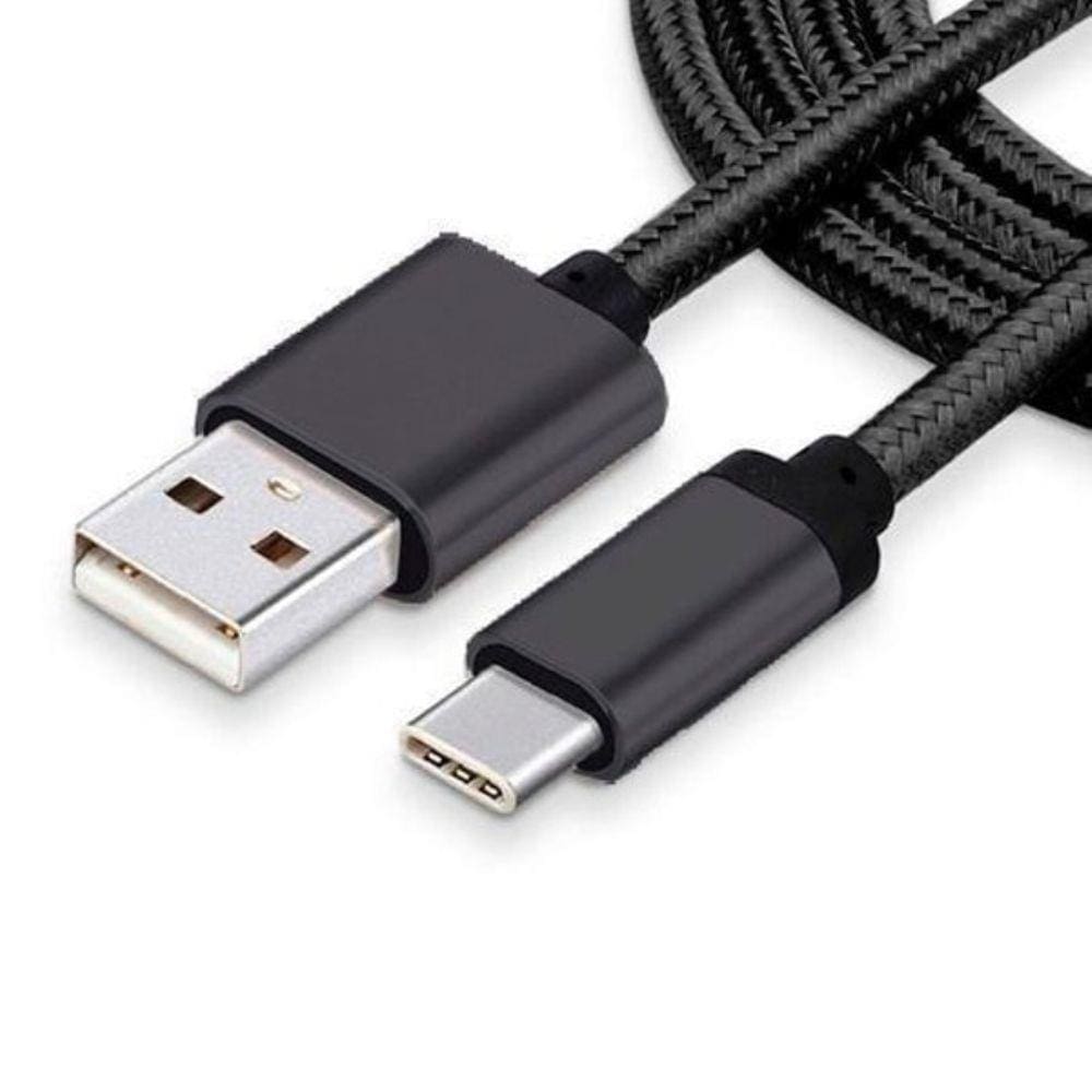 Cabo USB 3.1 tipo C Preto Universal Trançado 3 Metros