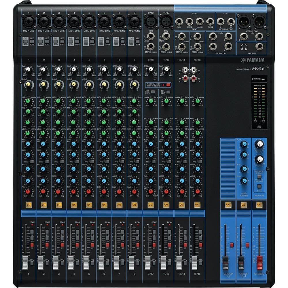Mesa De Som Analógica Yamaha 16 Canais Mixer MG16