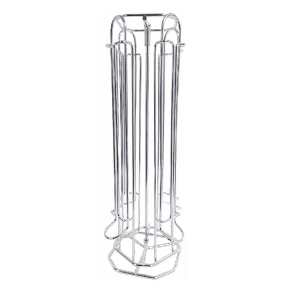 Suporte Porta Cápsulas 3 Corações Aramado Cromado Giratório