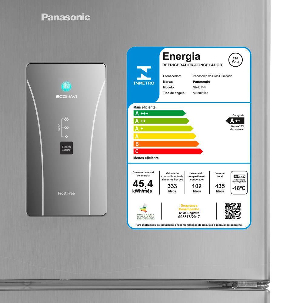 Geladeira Panasonic NR BT50BD3XA Frost Free | Extra