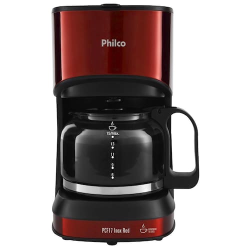 Cafeteira Elétrica Philco PCF17 Red Inox 15 Xícaras – Vermelha Menor preço em Cafeteira Elétrica Philco PCF17 Red Inox 15 Xícaras – Vermelha