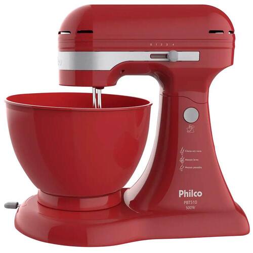 Batedeira Philco PBT510V com 4 Velocidades + Turbo - Vermelha Menor preço em Batedeira Philco PBT510V com 4 Velocidades + Turbo - Vermelha