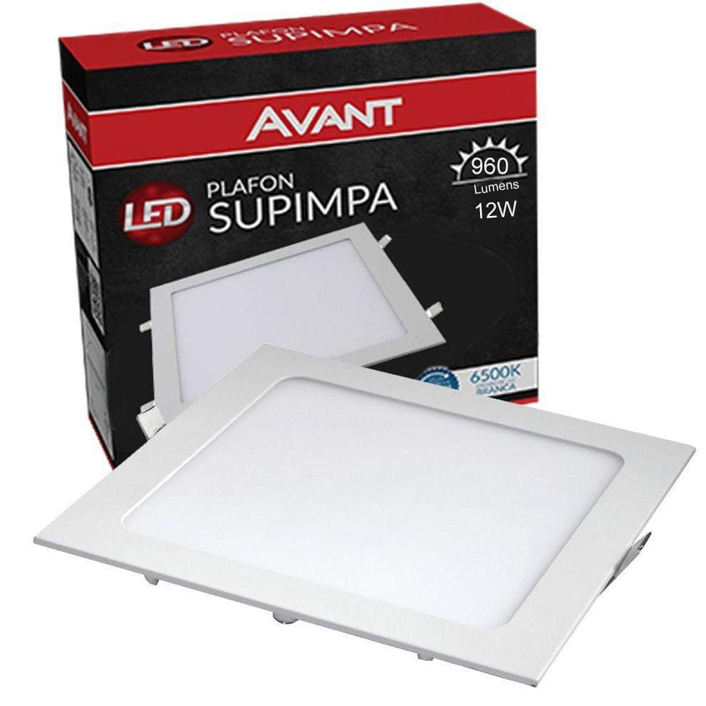 Plafon Led Quadrado - 12w Painel Embutir