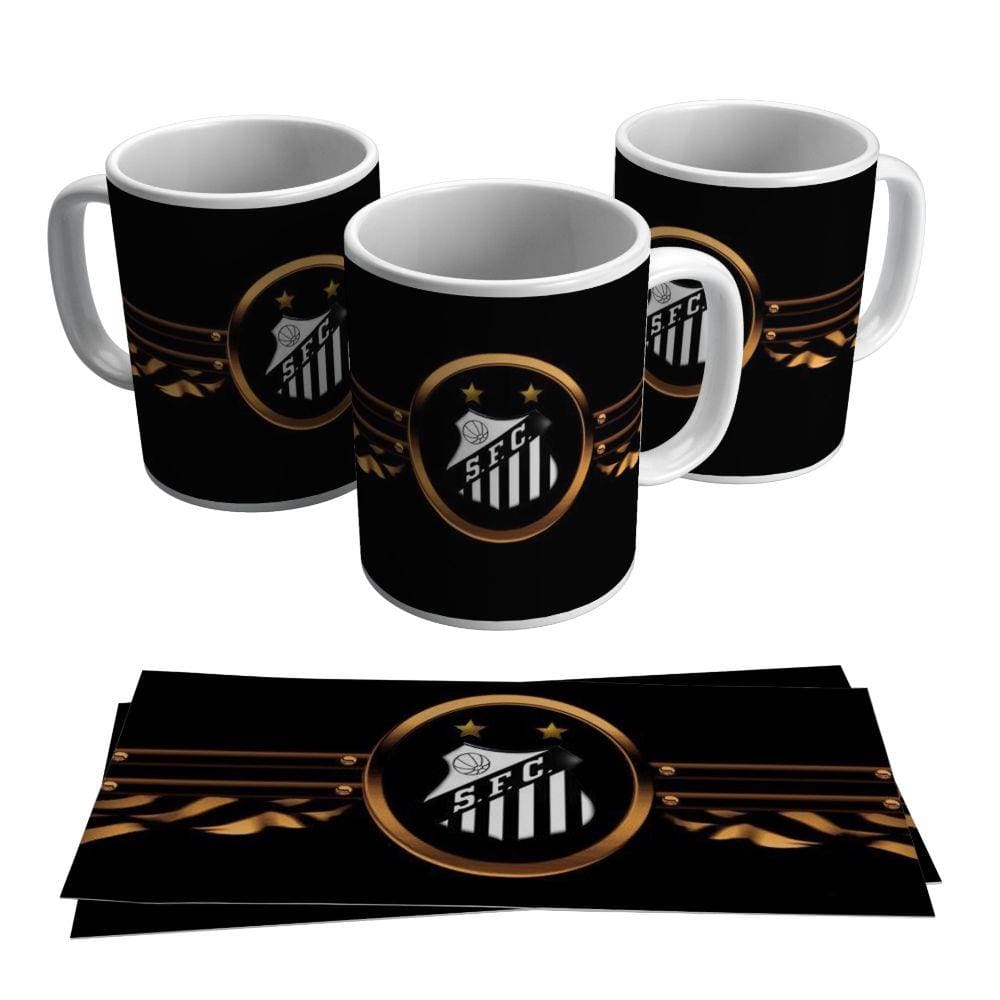 Caneca Santos Escudo Peixe Time Futebol Brasão Logo