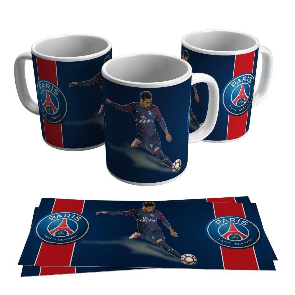 Caneca PSG Neymar Escudo Logo Brasão Futebol Francês Marca