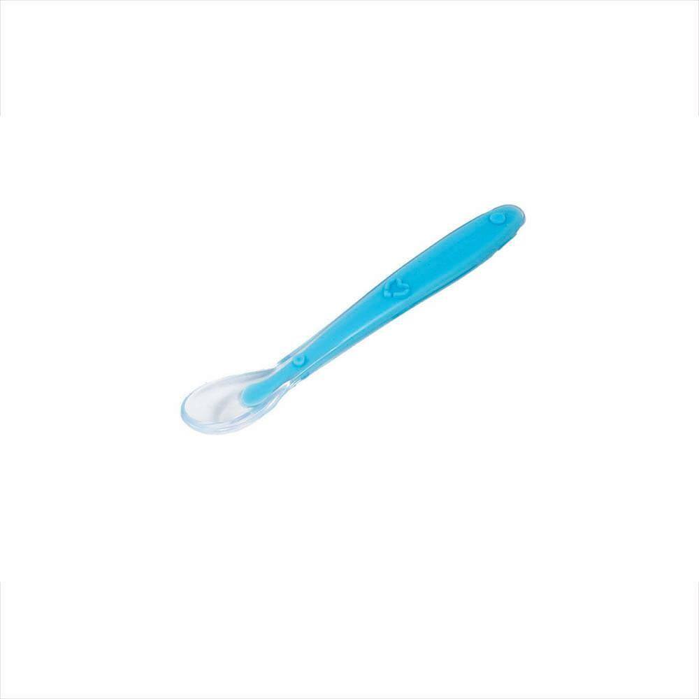 Colher Silicone Baby Buba Azul