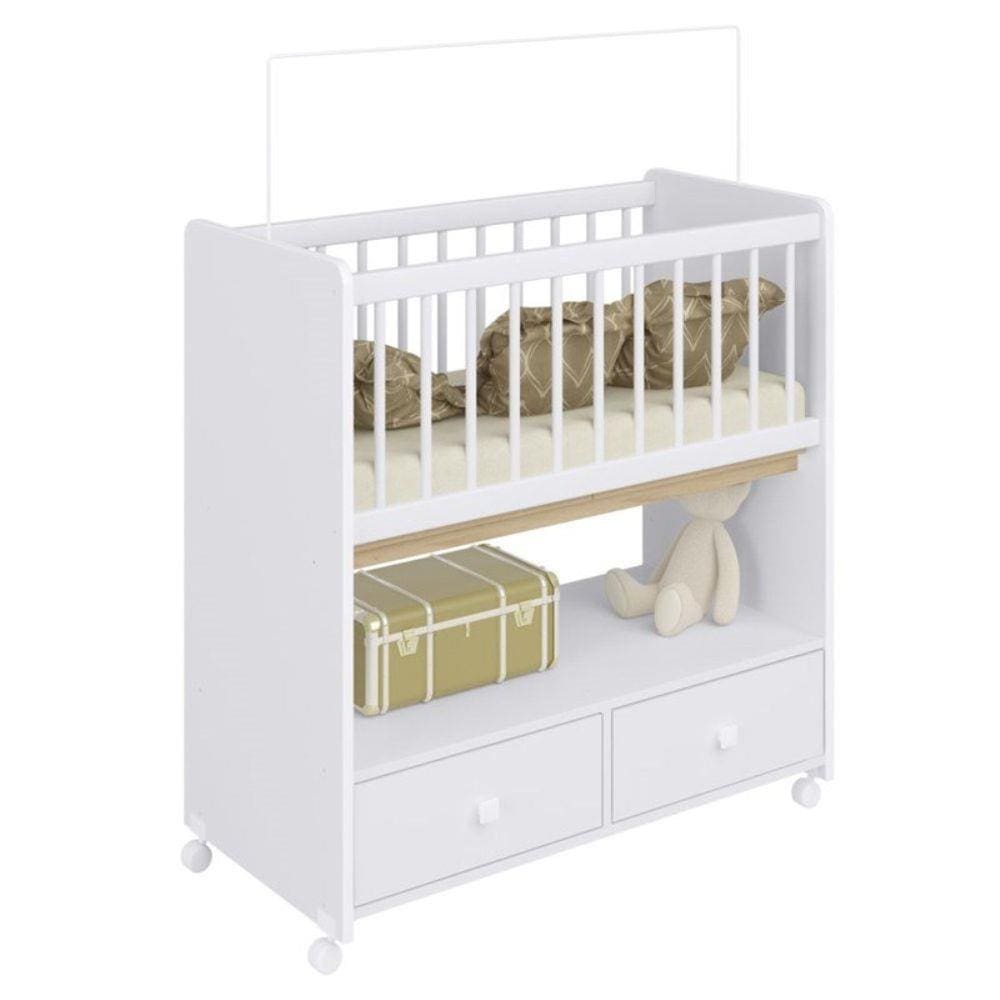 Mini Berço Moisés BY 511 com Colchão 2 Gavetas Branco - Completa Móveis