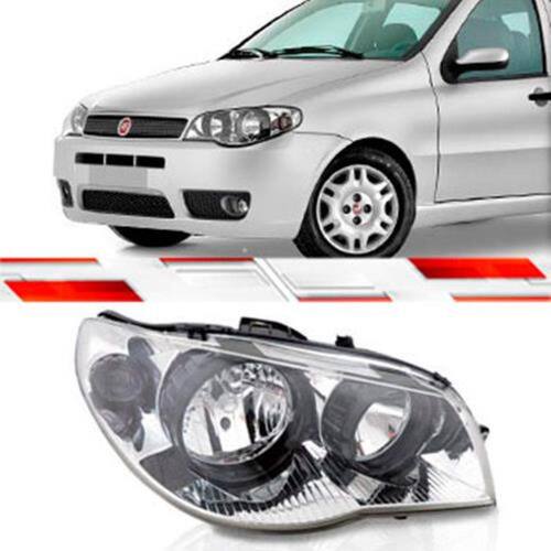 Menor preço em Farol LD Palio Tuning 2005 Até 2014 Duplo Máscara Metalizado Canhão Negro com Lâmpada