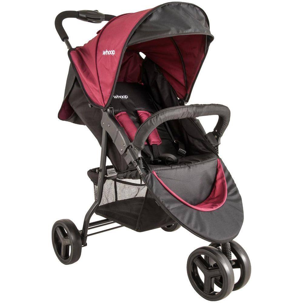 Carrinho de Bebe Whoop Bebê Conforto Trio Vinho