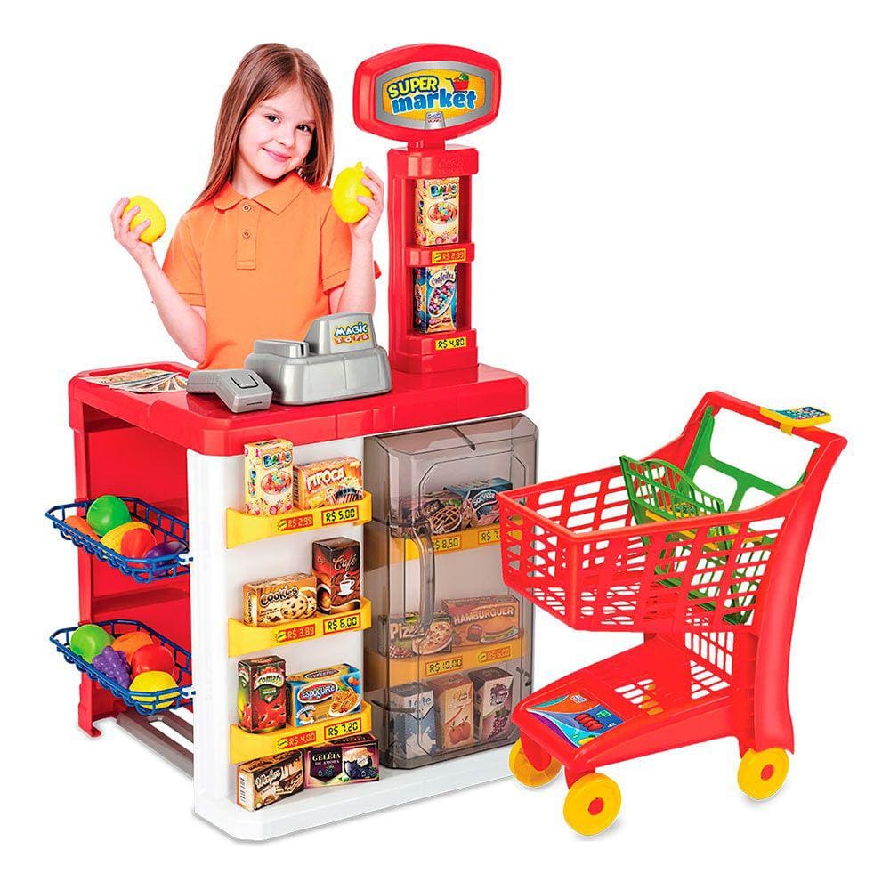 Super Market Com Carrinho Magic Toys
