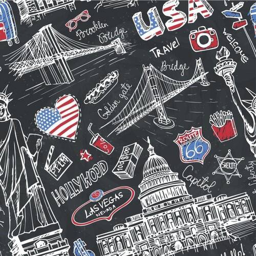 Papel de Parede Adesivo Vintage Quarto Jovem USA - N4604 Menor preço em Papel de Parede Adesivo Vintage Quarto Jovem USA - N4604