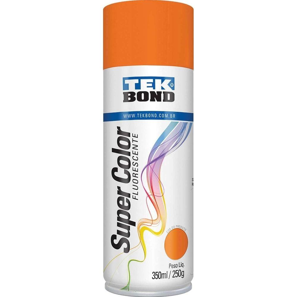 Tinta Spray Laranja Fluorescente 350Ml/250 Tekbond