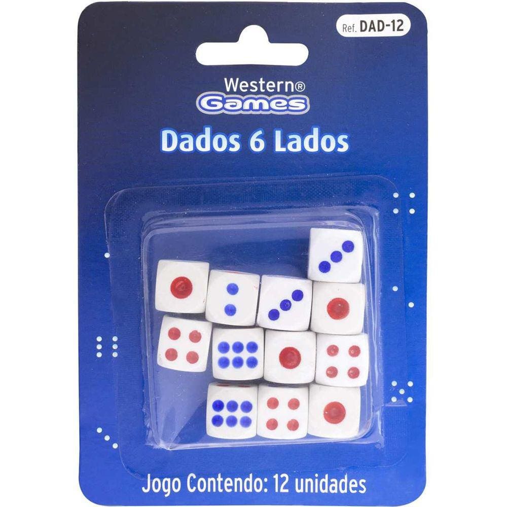 Brinquedo Diverso Dados 6 Lados 12 Un Western