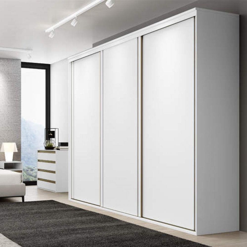 Guarda Roupa Casal 3 Portas 6 Gavetas 267cm Inovatto Belmax Branco